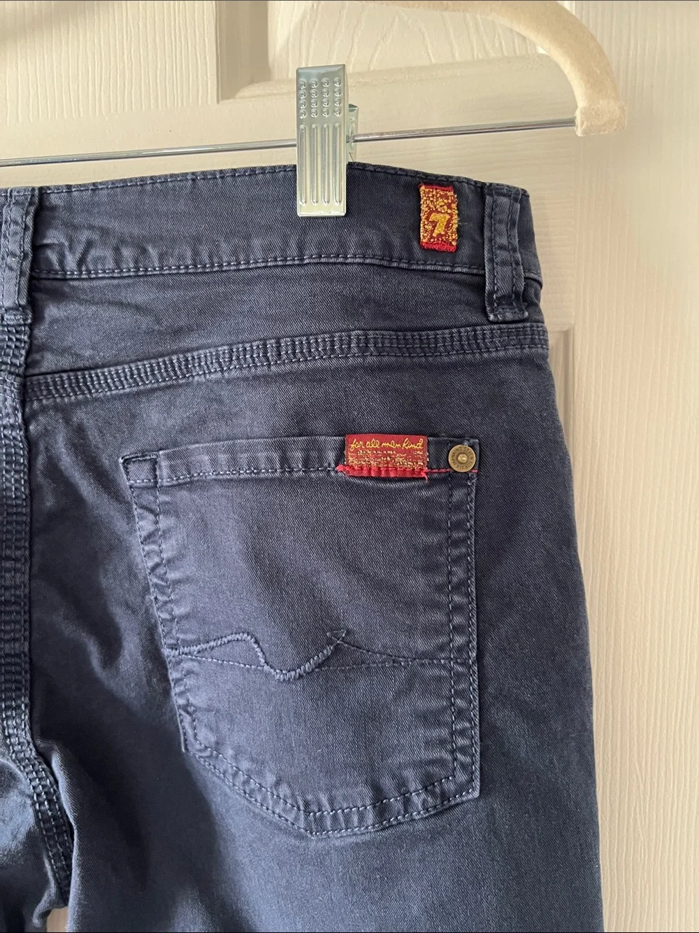 7 For All Mankind Kids Navy Blue Straight-Leg Pants